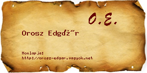 Orosz Edgár névjegykártya